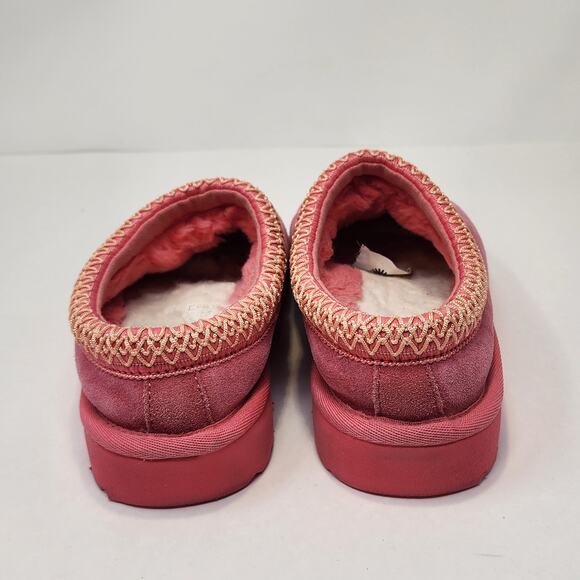 Ugg Tasman Slipper Pink Glow Suede Slip On Mule Women Size 5 Shearling Lined - Picture 6 of 9